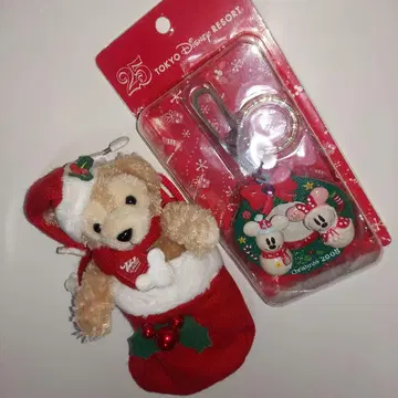디즈니 크리스마스 25주년 더피 미키 미니 리스형