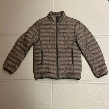 그레이 퀼팅 다운 자켓