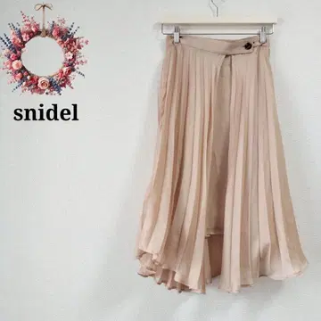 택 포함 새상품 스나이델 플리츠 스커트 비대칭 플레어 뷰티풀 S