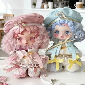 스컬 팬더 옷 갈아입기 POPMART 성가대 2색 세트 블루 핑크