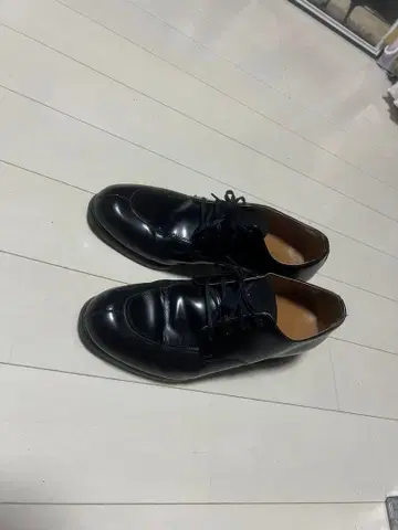 HARE 블랙 가죽 레이스업 슈즈