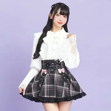 시크릿허니 리본탭 레이스업 치마바지