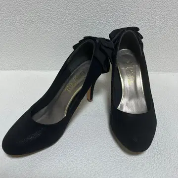 리본 포함 펌프스 블랙 새상품급 23cm
