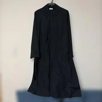 yuni 블랙 롱 코트 허리 리본 포함