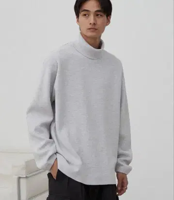 WIM 밀라노 리브 터틀 니트 S 라이트 그레이