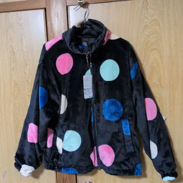 스칼라 플리스 자켓 도트 무늬 택 포함 미사용 새상품