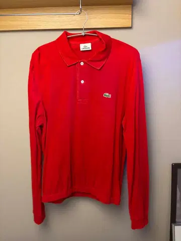 Lacoste 레드 긴팔 피케 셔츠