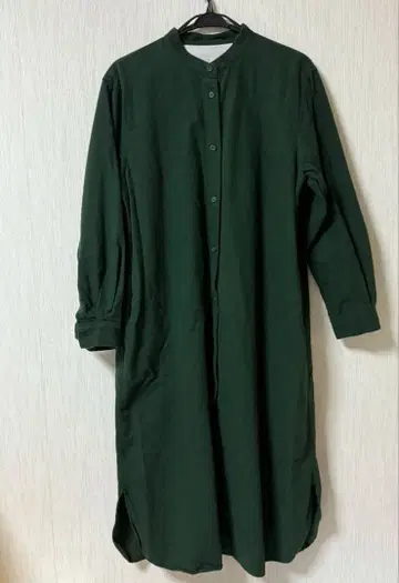 무인양품 플란넬 원피스 L 사이즈 긴팔 다크 그린