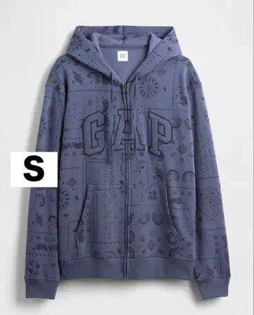 마지막 1점 새상품 GAP 로고 후드티 S 반다나 패턴 페이즐리 집업