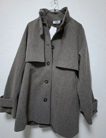 MONO-MART 2WAY 샤기 멜톤 미들 기장 렌치 코트 새상품