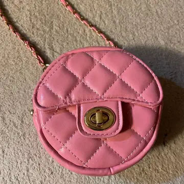 핑크 퀼팅 숄더백