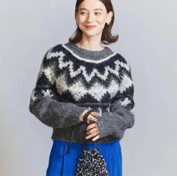 알파카 블렌드 노르딕 니트 풀오버