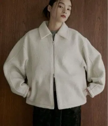 feepur 부클레 더블 지퍼 블루종 아이보리