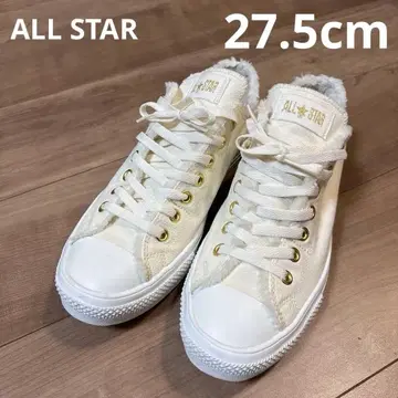 ALL STAR 퍼 달린 화이트 스니커즈 새상품급