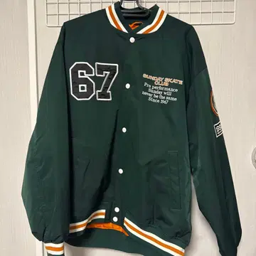 다크 그린 바시티 자켓 67 SUNDAY SKATE CLUB