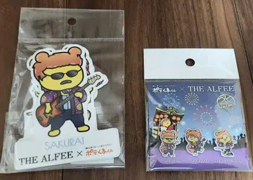 THE ALFEE x 포테곰 곰 콜라보 스티커 & 핀 배지