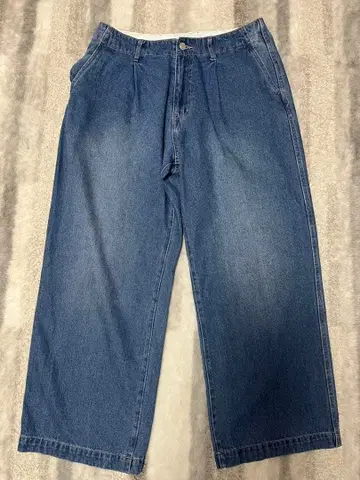 조인트 웍스 JOINT WORKS 1턱 와이드 데님 팬츠 L