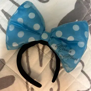 디즈니 미니 마우스 스카이블루 도트 머리띠