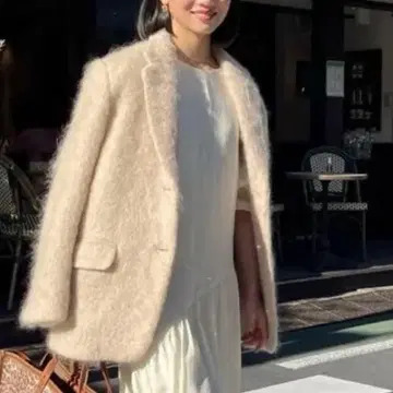 ETRE TOKYO 울 모헤어 샤기 자켓 S 새상품급 베이지