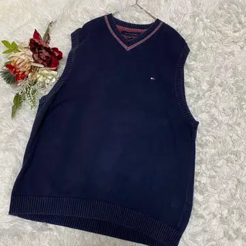 [ TOMMY HILFIGER ] V넥 니트 베스트(S)