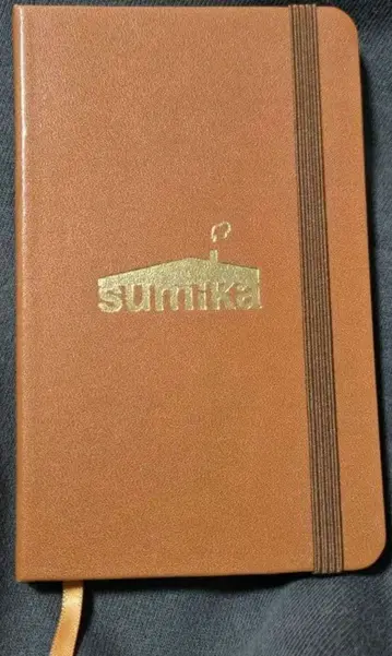 sumika 박인 하드 커버 미니 노트 캐러멜 브라운