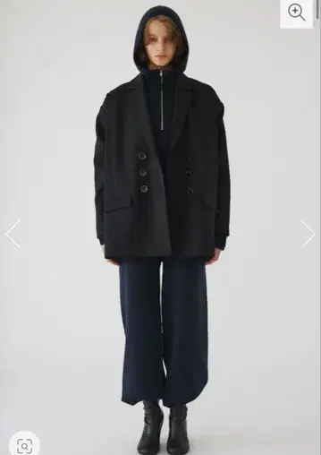 RIMARK 후드 오버 니트 튜닉 네이비