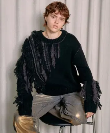 Random Cut Fringe Knit/랜덤 컷 프린지 니트