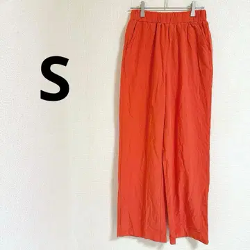오렌지 와이드 팬츠 [ S ] 와이드 팬츠 멋스러운 구제 의류 하의