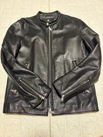 BLACK LABEL 블랙 가죽 라이더 자켓 L