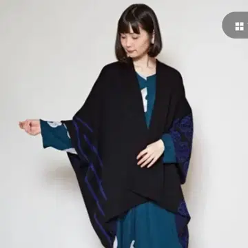 [ 카야 ] attakee 국화 문양 겉옷 빅 실루엣 니트 가디건