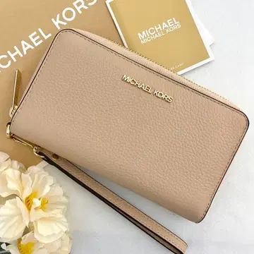 새상품 정품 MICHAEL KORS 장지갑 베이지 가죽 장지갑