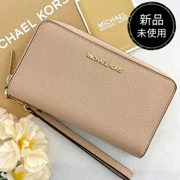 새상품 정품 MICHAEL KORS 장지갑 베이지 가죽 장지갑