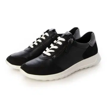 새상품급 ECCO 에코 플렉셔 러너 블랙 24cm 천연 가죽 스니커즈