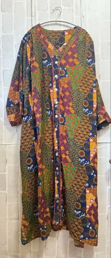 AIC 에스닉 올 패턴 원피스 M 사이즈