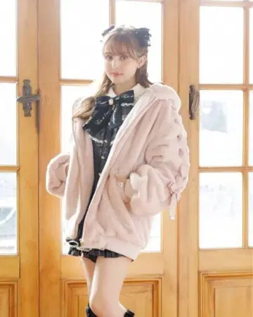 LIZLISA 토끼 귀 퍼 블루종