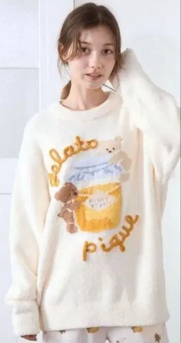 젤라또피케 베비모코 허니 베어 자카드 풀오버