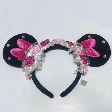 디즈니 머리띠 미니 장미 레이스