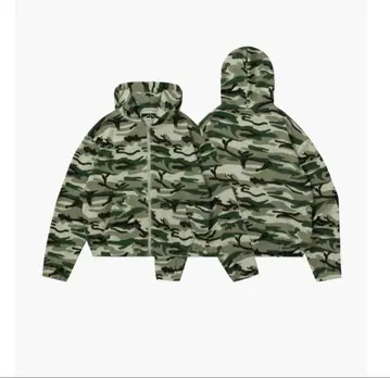 Slacker 카모플라쥬 풀 집업 후드티 서멀 원단