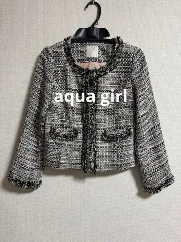 AG aqua girl 트위드 노카라 자켓