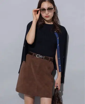 Arpege story 인조 가죽 미니 스커트