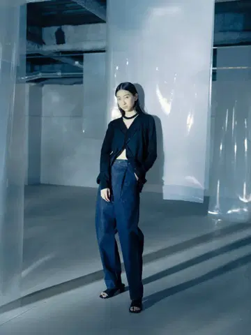 [새상품급] lautashi 슬릿 스트레이트 데님