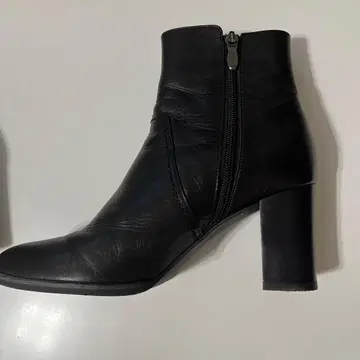 다이애나 24.5cm 천연 가죽 블랙 부츠 힐 지퍼 포함