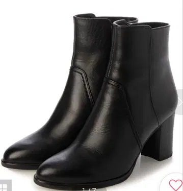 다이애나 24.5cm 천연 가죽 블랙 부츠 힐 지퍼 포함