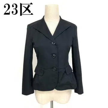 23구 테일러드 자켓 면 페플럼 안감 없음 블랙 34 B9610