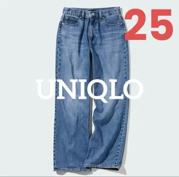 와이드 스트레이트 청바지 BLUE 사이즈 25