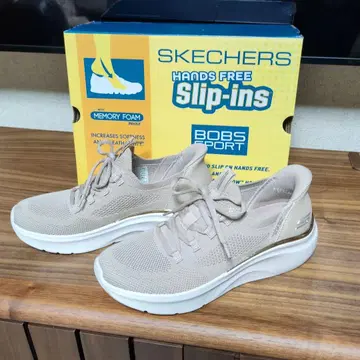 SKECHERS BOBS SPORT 슬립온 베이지 24cm