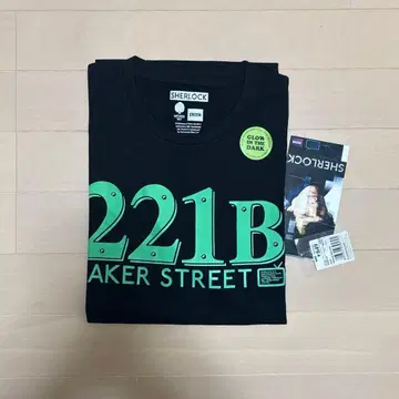 221B T셔츠 M 블랙 셜록 BBC APPAREL