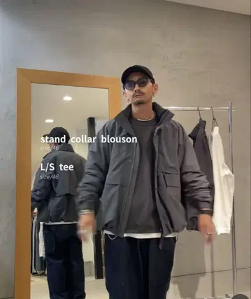 스틸 바이 핸드 스탠드 카라 나일론 블루종 greeje 레미 레리프