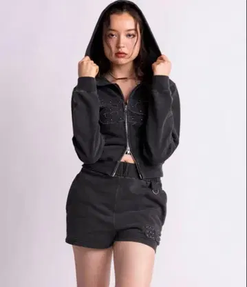 아클레트 피그먼트 후디 지퍼 후드티