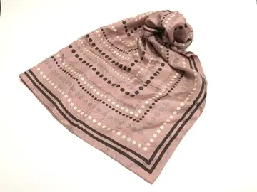 23구 스카프 도트 실크 100% 핑크 계열 더스티 컬러 일본제